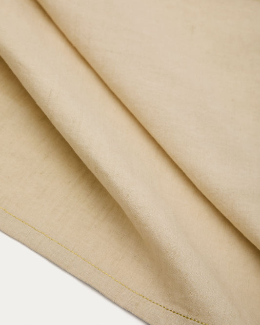 Oreti set of beige cotton and linen napkins with gold-coloured lurex embroidered detail