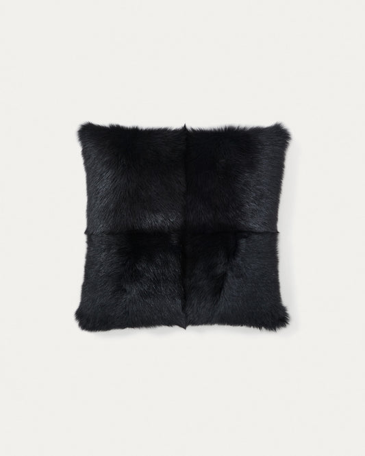 Katny black, leather cushion cover, 45 x 45 cm