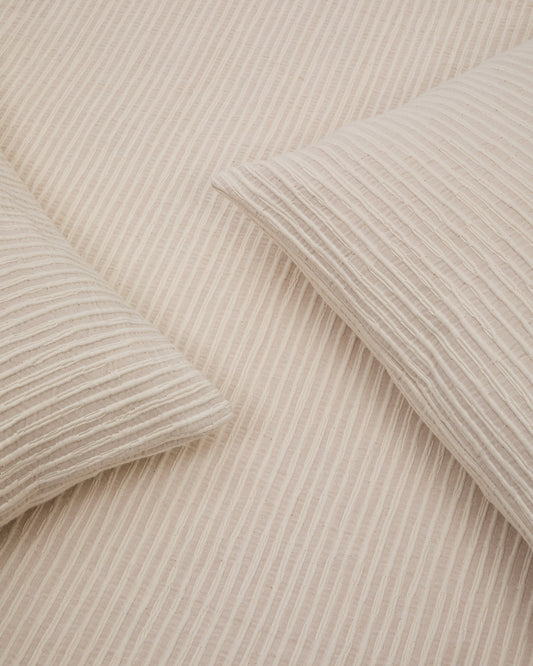 Vindi ecru, 100% cotton bedspread with fantasy stripes for 150/160 cm bed