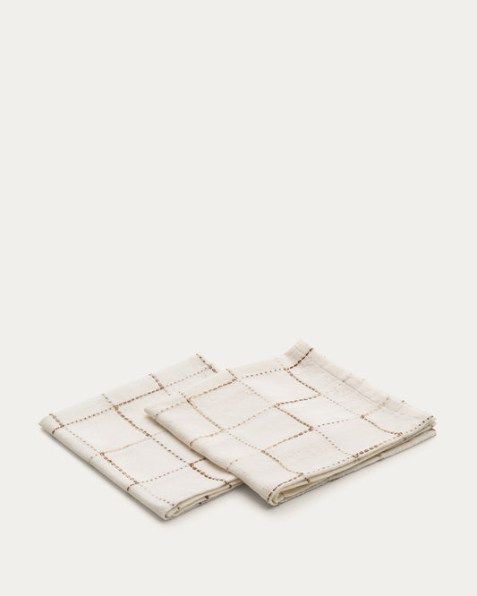 Ersen set of 2 white, 100% cotton napkins