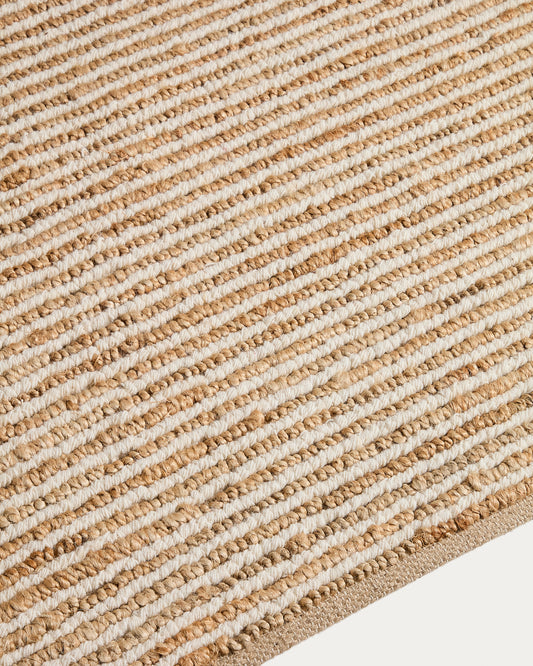 Derule beige jute and wool rug 200 x 300cm