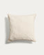 Luadia cotton cushion cover with ecru pleated detail 50 x 50cm