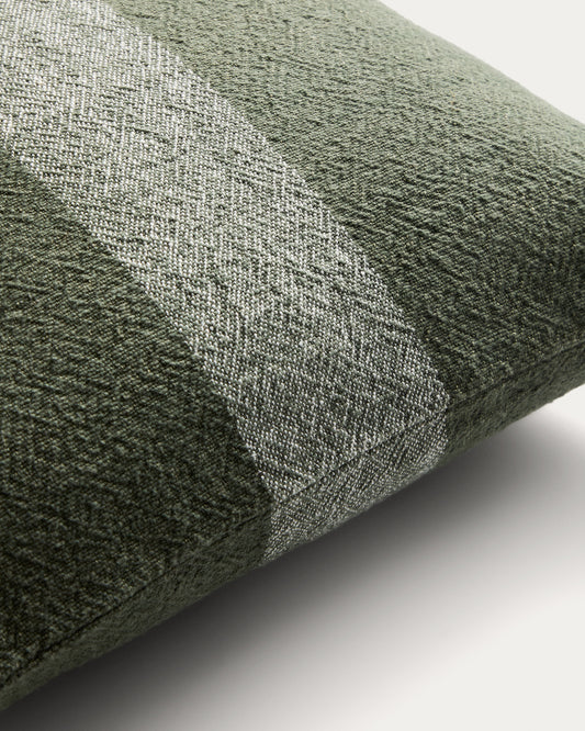 Nurei green cotton and linen cushion cover 50 x 50cm