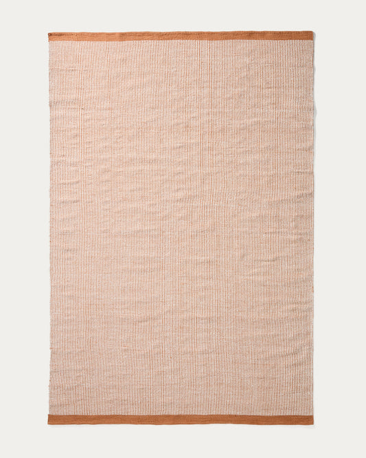 Tinei orange striped 100% PET rug 200 x 300cm
