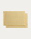 Daltan set of 2 yellow striped cotton and jute placemats 35 x 50cm