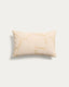 Dibel ecru cotton cushion cover with yellow embroidery detail 30 x 50cm