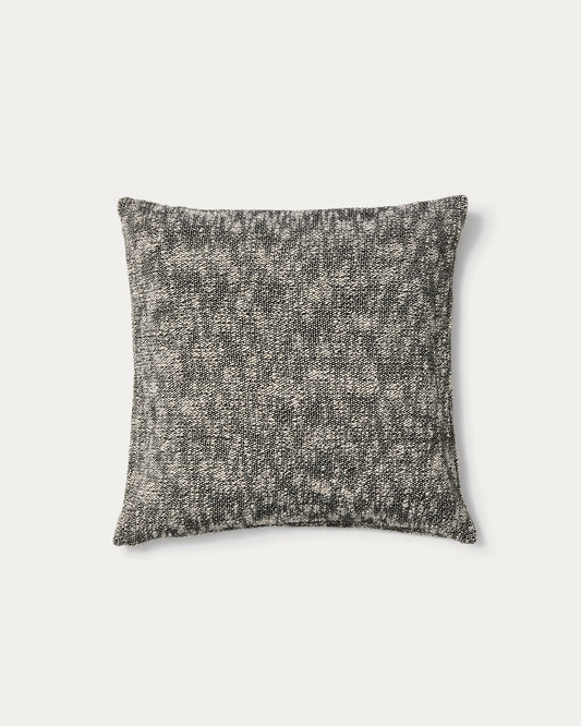 Mevia cushion cover in beige and black linen blend 50 x 50 cm