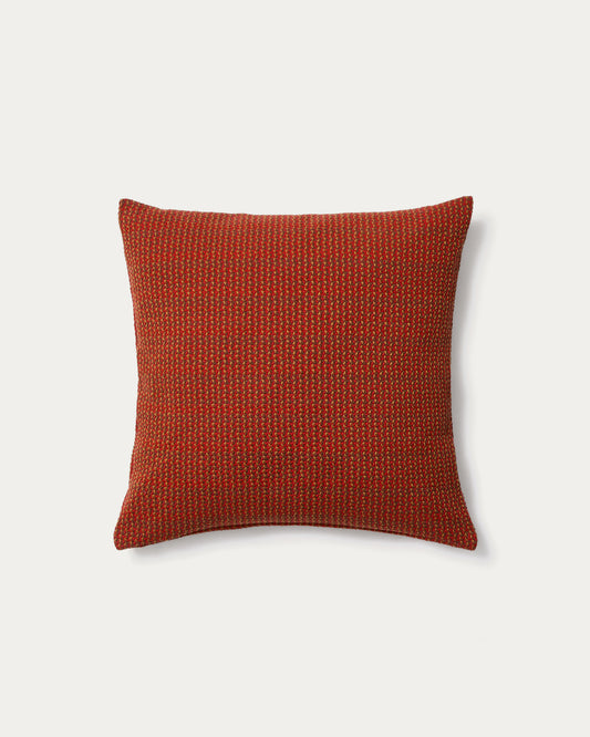 Nuval cushion cover in red structured fabric 50 x 50 cm
