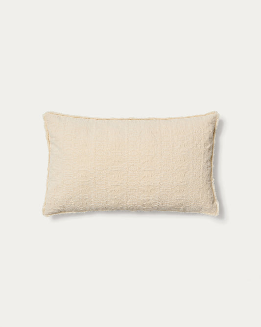 Narela cushion cover in natural jacquard cotton and viscose 50 x 30 cm