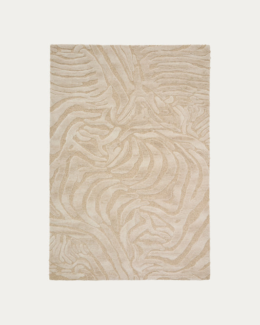 Tribet zebra jacquard wool rug 160 x 230cm
