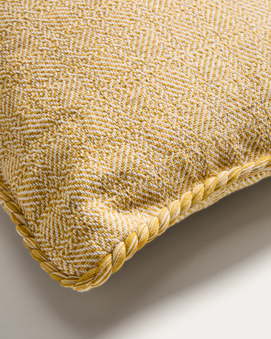 Filor cotton cushion cover with yellow weave 50 x 50cm