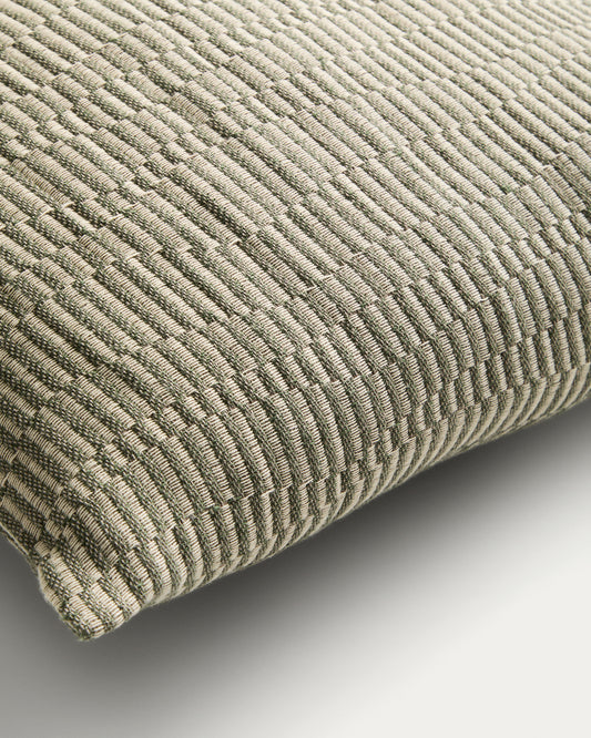 Nerel green cotton and linen jacquard cushion cover 50 x 50cm