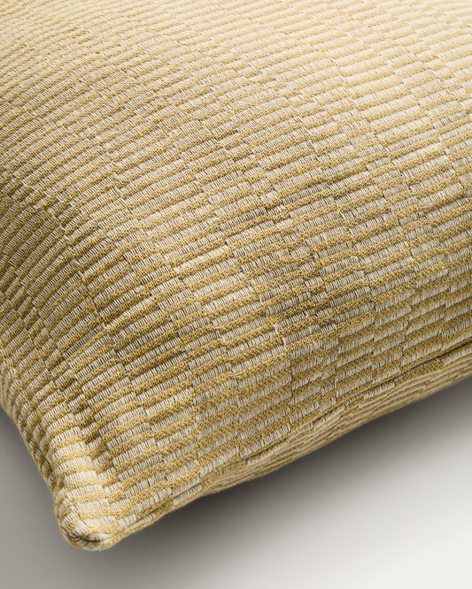Nerel yellow cotton and linen jacquard cushion cover 50 x 50cm