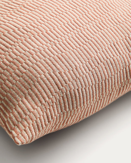 Nerel orange cotton and linen jacquard cushion cover 50 x 50cm