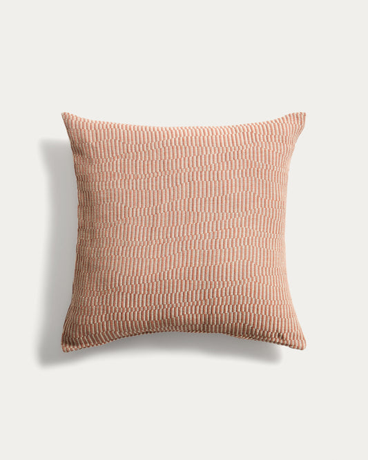 Nerel orange cotton and linen jacquard cushion cover 50 x 50cm