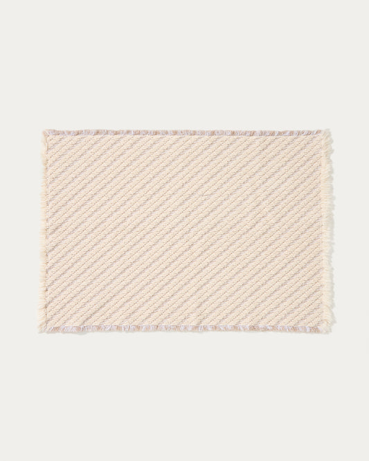 Janu bathmat in 100% cotton in diagonal structure ecru jacquard 50 x 70 cm