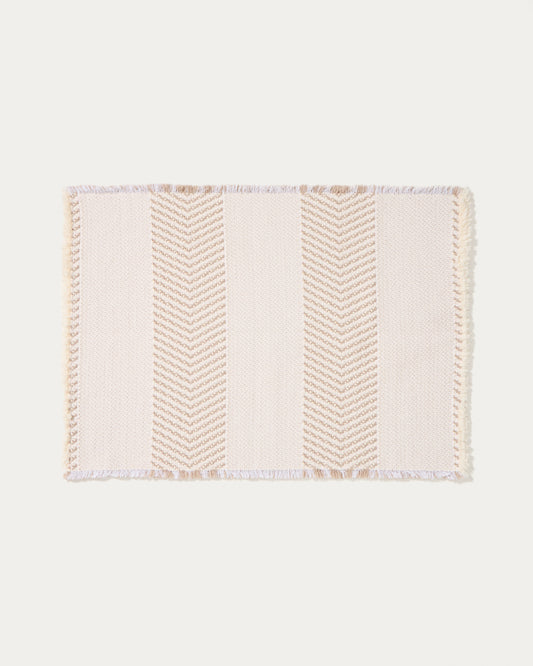 Bina bathmat in 100% cotton structured ecru jacquard 50 x 70 cm