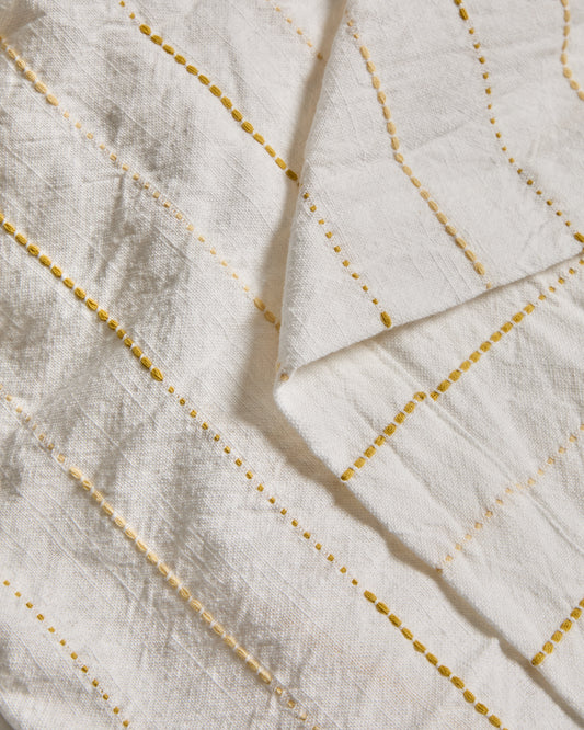 Anila yellow cotton jacquard tablecloth 170 x 170cm