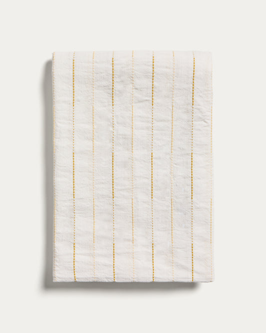 Anila yellow cotton jacquard tablecloth 170 x 170cm