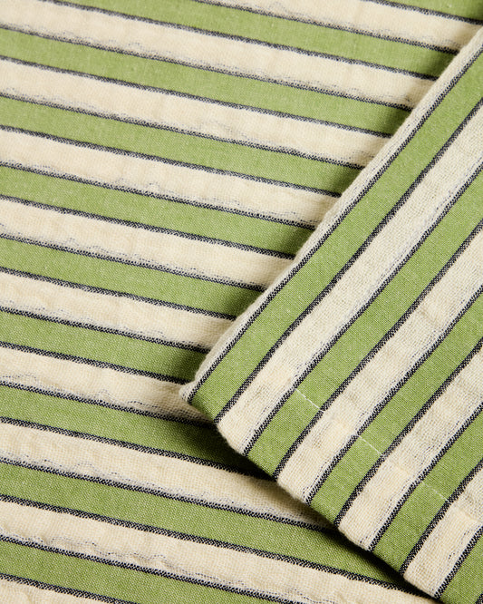 Ulena set of 2 green striped 100% cotton placemats 35 x 50cm