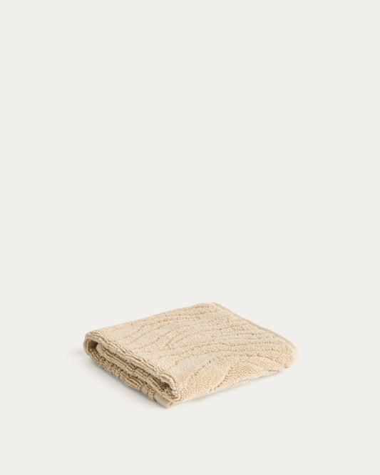 Dalira 100% cotton beige zebra jacquard face towel 30 x 50cm