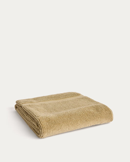 Olvira 100% cotton dark green jacquard border bath towel 70 x 140cm