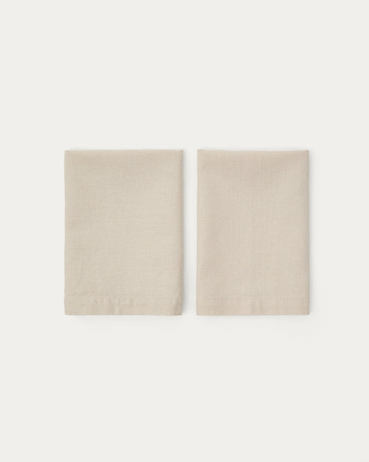 Aldine set of 2 linen blend napkins in stone grey