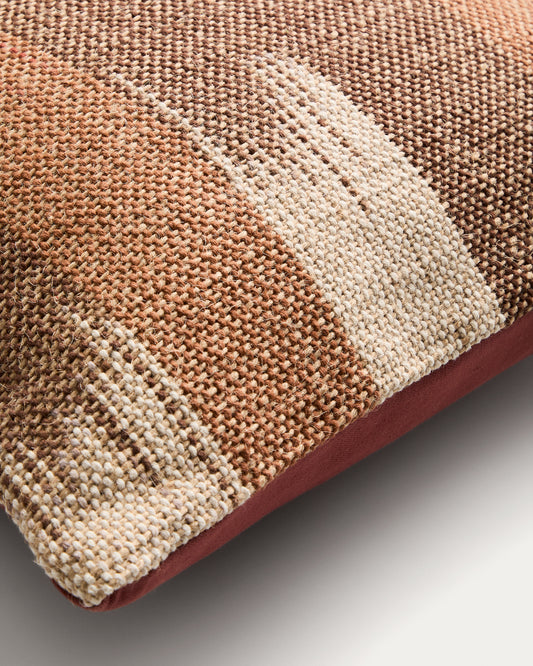 Domira jute cushion cover with multicolour ikat graphic 50 x 50 cm