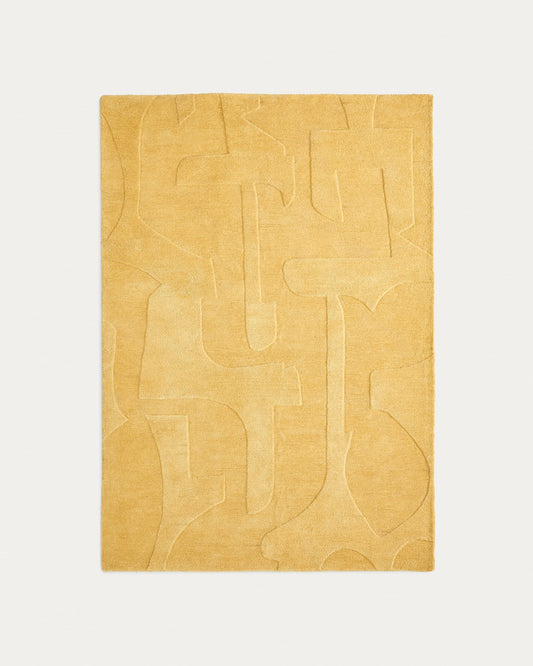 Maie mustard mustard wool and viscose rug 160 x 230cm