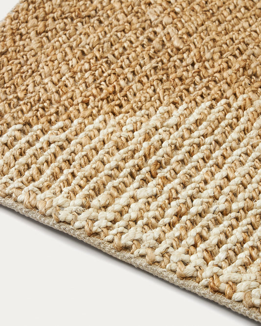 Maelan jute & cotton check rug 160 x 230 cm