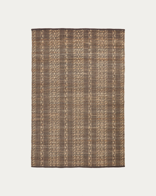 Sinta brown jute Jacquard rug 200 x 300 cm