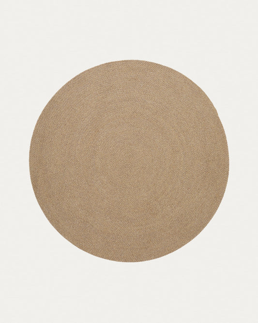 Despas beige round rug made from synthetic fibres Ø 200 cm