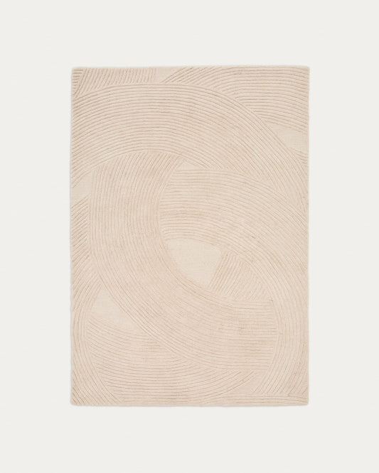 Domm white wool rug, 160 x 230 cm