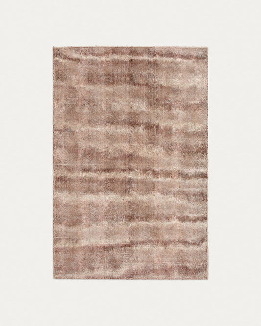 Elvan terracotta rug in a viscose and jute mix, 160 x 230 cm