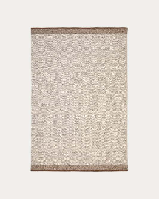 Nifelia beige wool jacquard rug, 160 x 230 cm