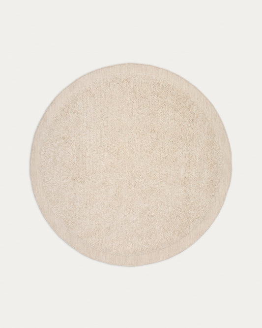 Marely round, white, wool rug, Ø 200 cm