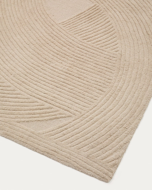 Domm white wool rug, 200 x 300 cm