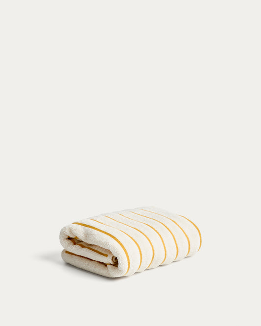 Dorane 100% cotton towel with yellow stripes 50 x 90cm