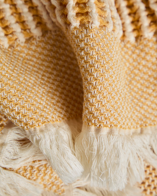 Lideba orange striped cotton blanket 100 x 170cm