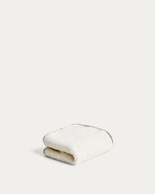 Sedora 100% cotton towel with green contrast detail 30 x 50cm