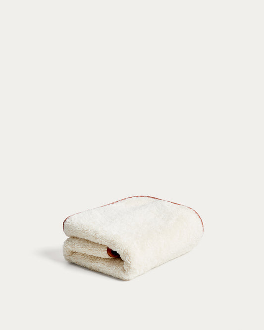 Sedora 100% cotton towel with orange contrast detail 50 x 90cm