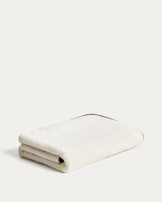 Sedora 100% cotton towel with green contrast detail 100 x 150cm