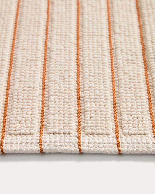 Merade cotton bathmat with orange stripes 50 x 80cm