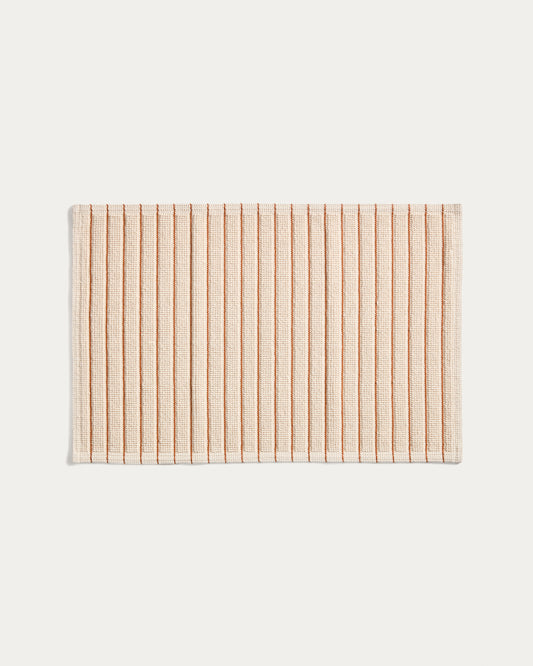 Merade cotton bathmat with orange stripes 50 x 80cm