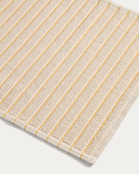 Merade cotton bathmat with yellow stripes 50 x 80cm