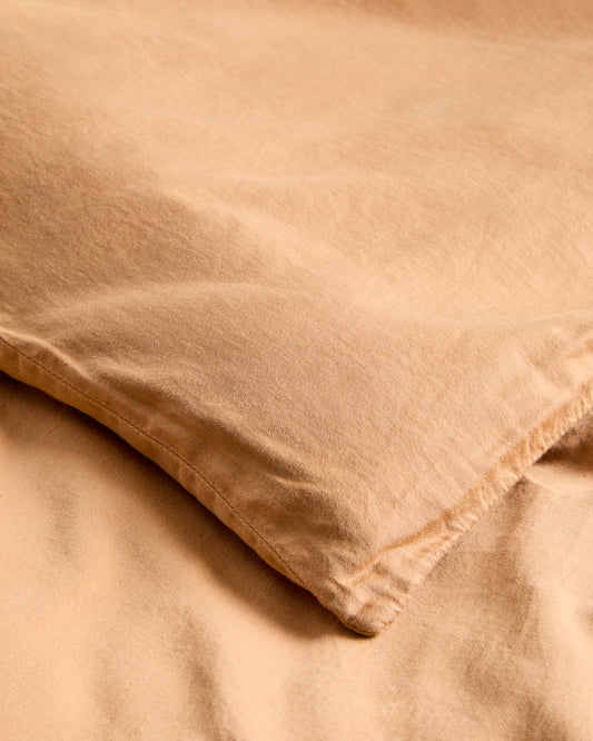 Sirale 100% cotton sateen duvet cover with washed finish in copper for 150/160 cm bed