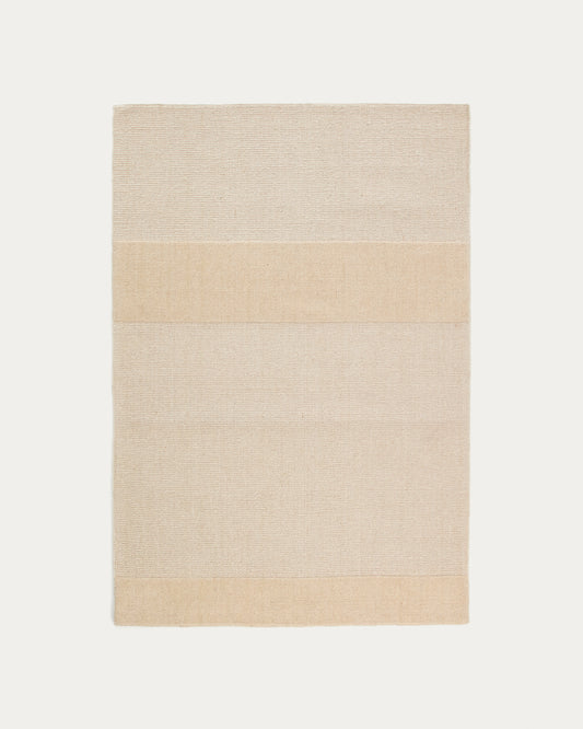 Esola beige wool rug 160 x 230 cm