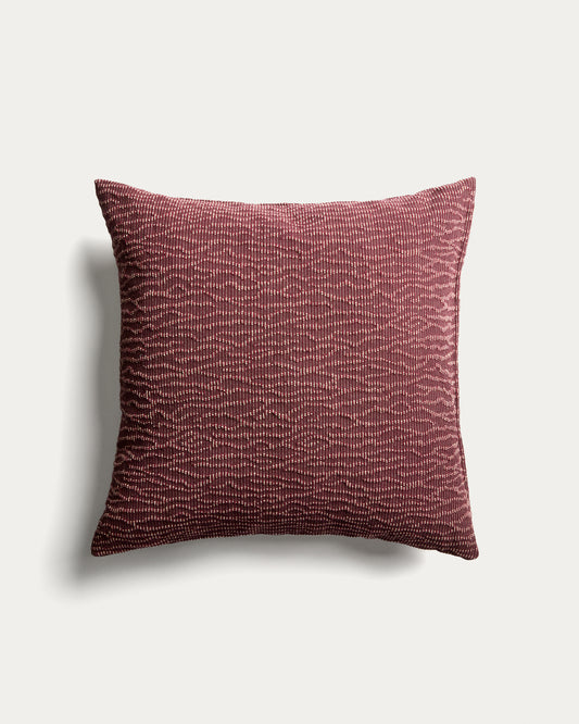 Alnori maroon 100% cotton jacquard cushion cover 50 x 50 cm