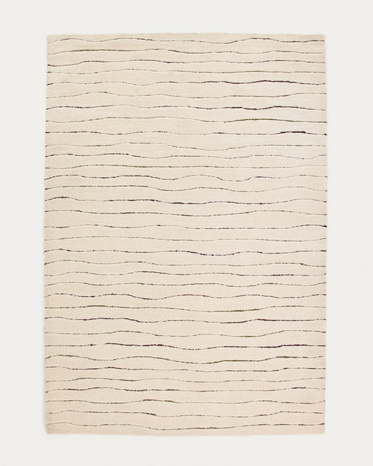 Loram beige fur-effect rug 200 x 300 cm