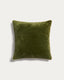 Ovelin green and ecru velvet cushion cover 45 x 45 cm